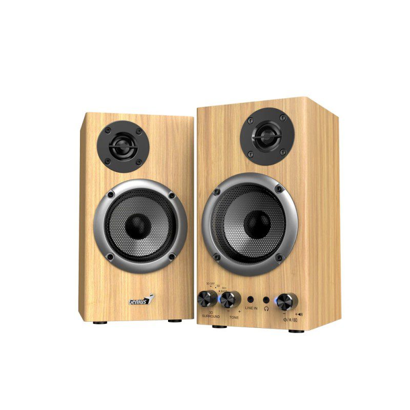 COLUNAS GENIUS SP-HF520BT 20W 3D SURROUND BT MADEIRA PINHO - Image 2