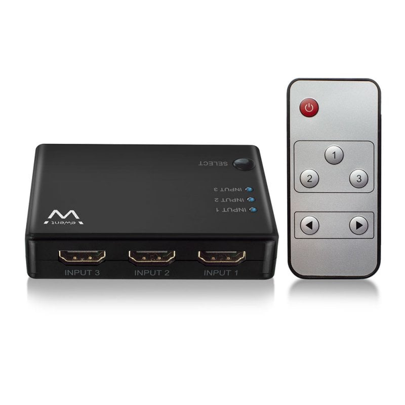 Switch HDMI Ewent 3 portas com comando