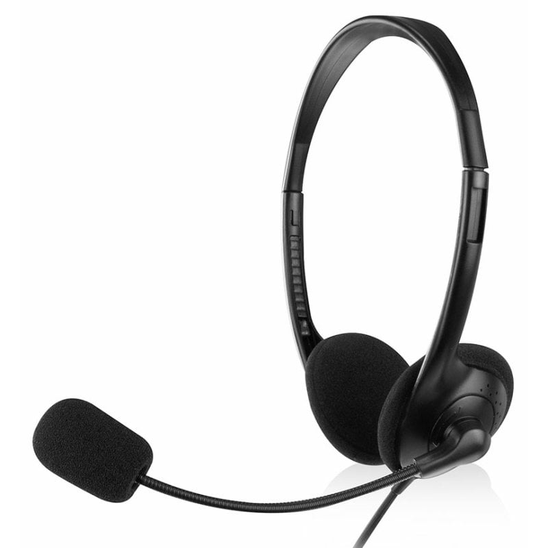 Headset Ewent EW3563 preto com microfone