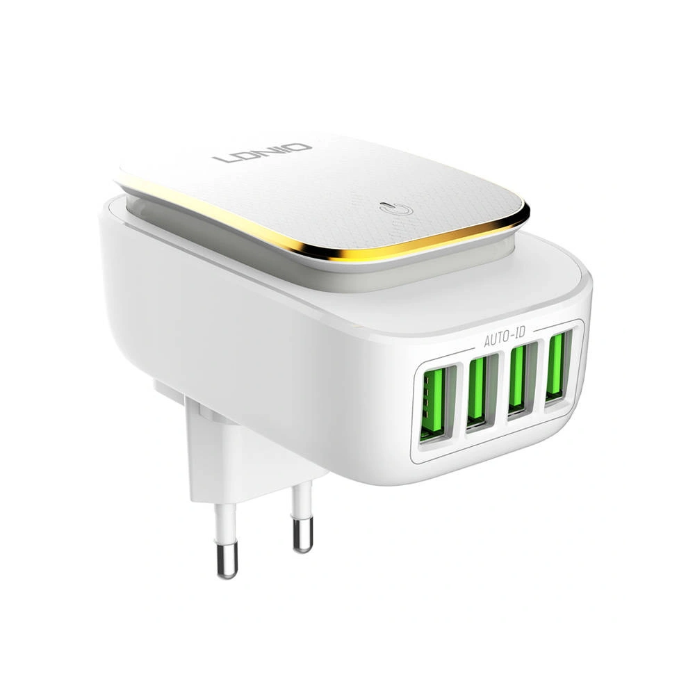 Imagem ilustrativa - Carregador LDNIO 4 USB com luz LED