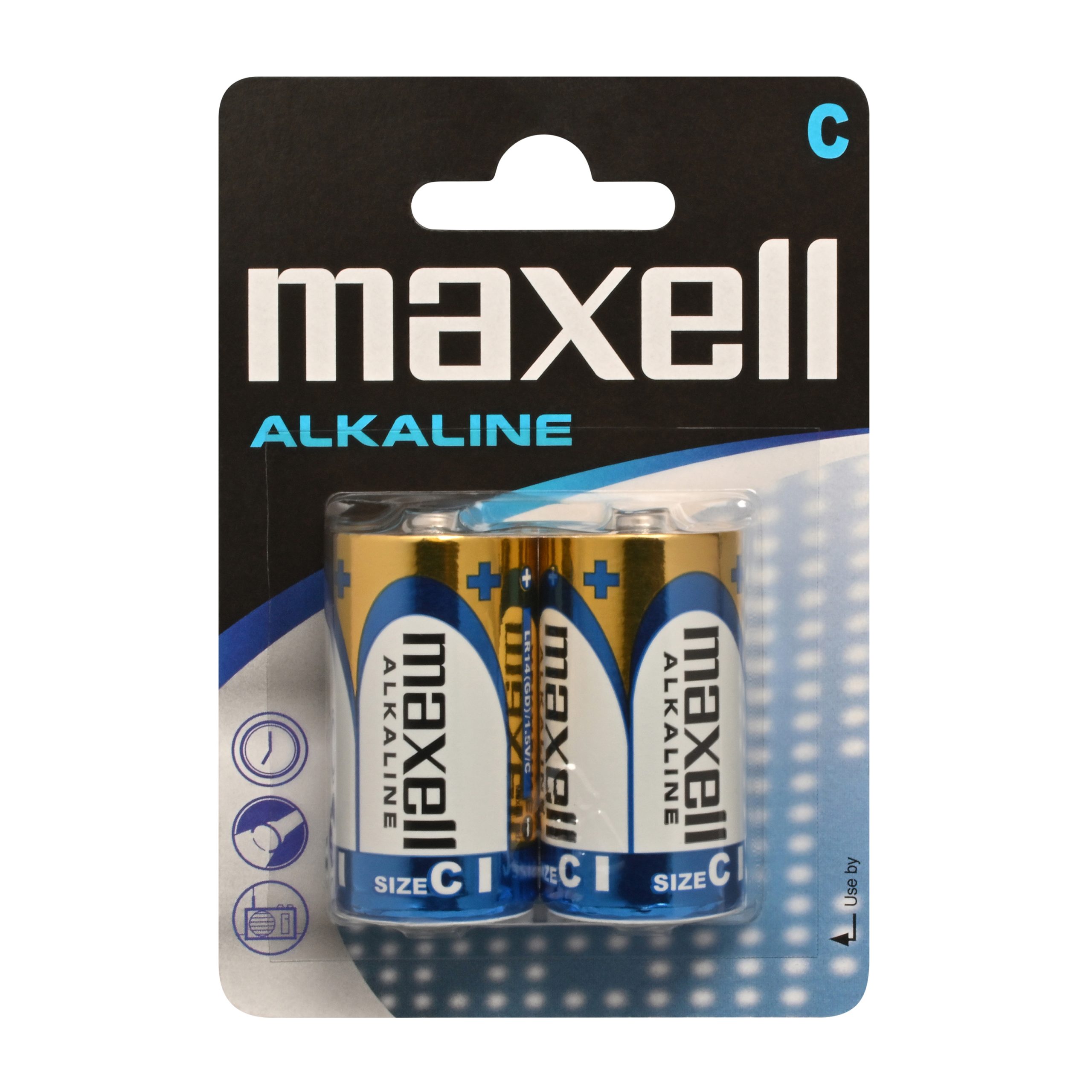 Blister de 2 pilhas alcalinas Maxell C LR14