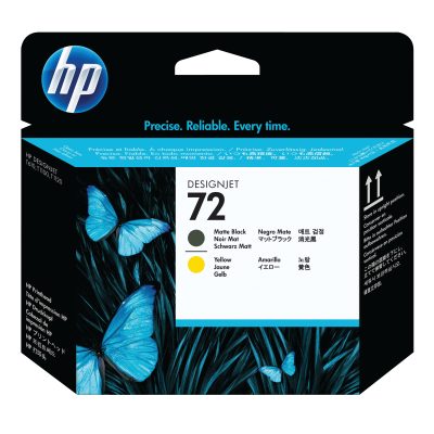 Cabeça de impressão HP 72 C9384A preto mate e amarelo