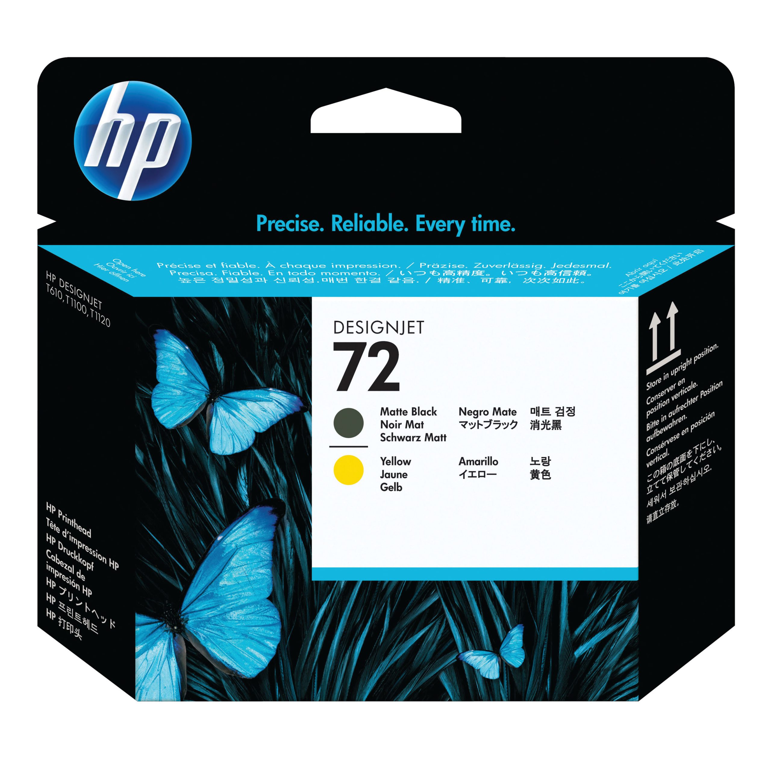 Cabeça de impressão HP 72 C9384A preto mate e amarelo
